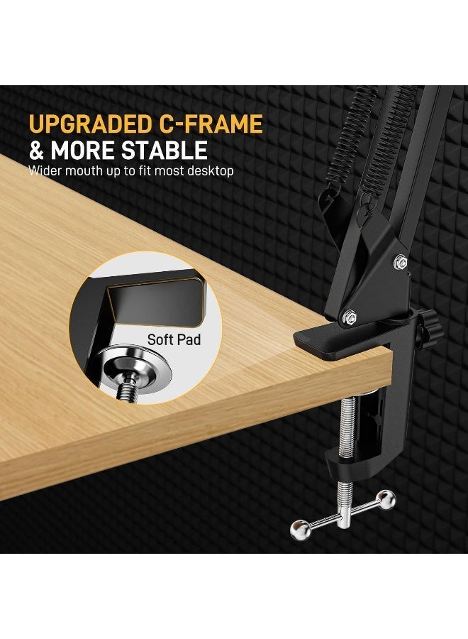 ماونو BA20 Microphone Suspension Boom Scissor Arm Stand Black - Image 5